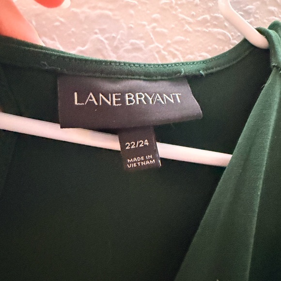 Lane Bryant Dark Green Wrap-Style Jumpsuit - Picture 4 of 6